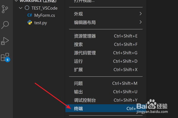 如何在VScode中设置终端类型