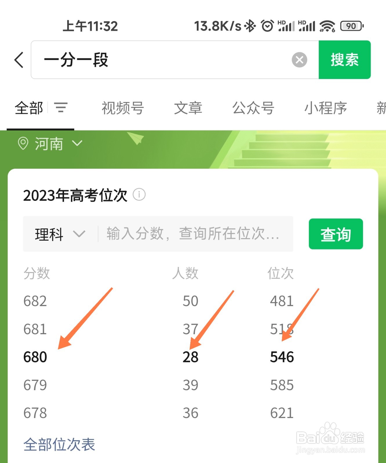 高考分数人数位次怎么查