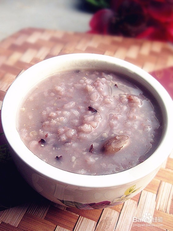 黑米花生米粥