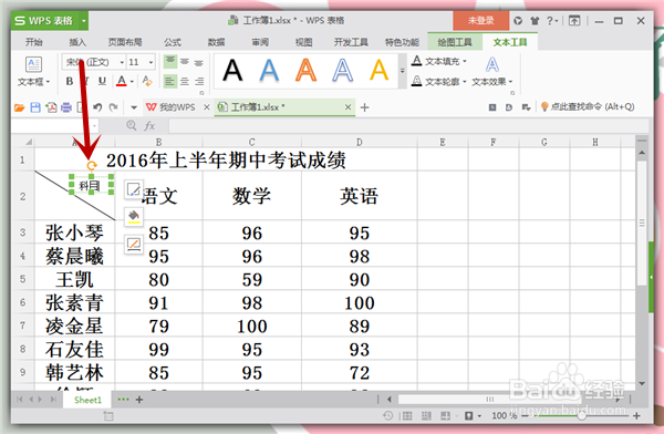 如何在excel表格中添加斜线并录入文字?
