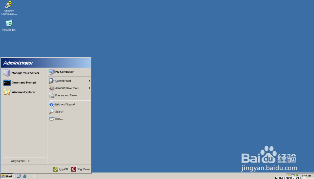Server 2003中怎么打开Character Map?
