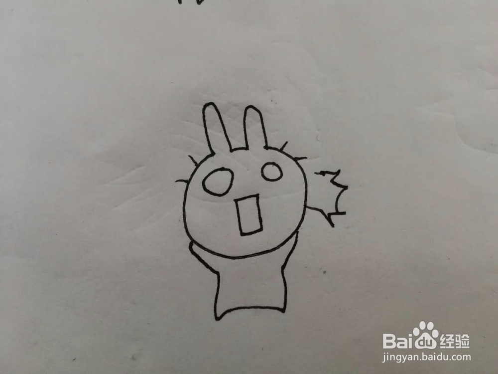 简笔画气疯了的兔子