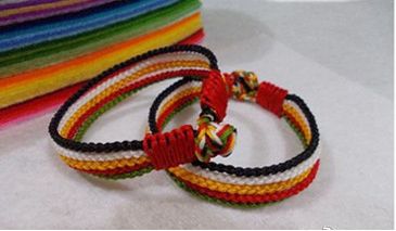漂亮五彩绳的编法 百度经验