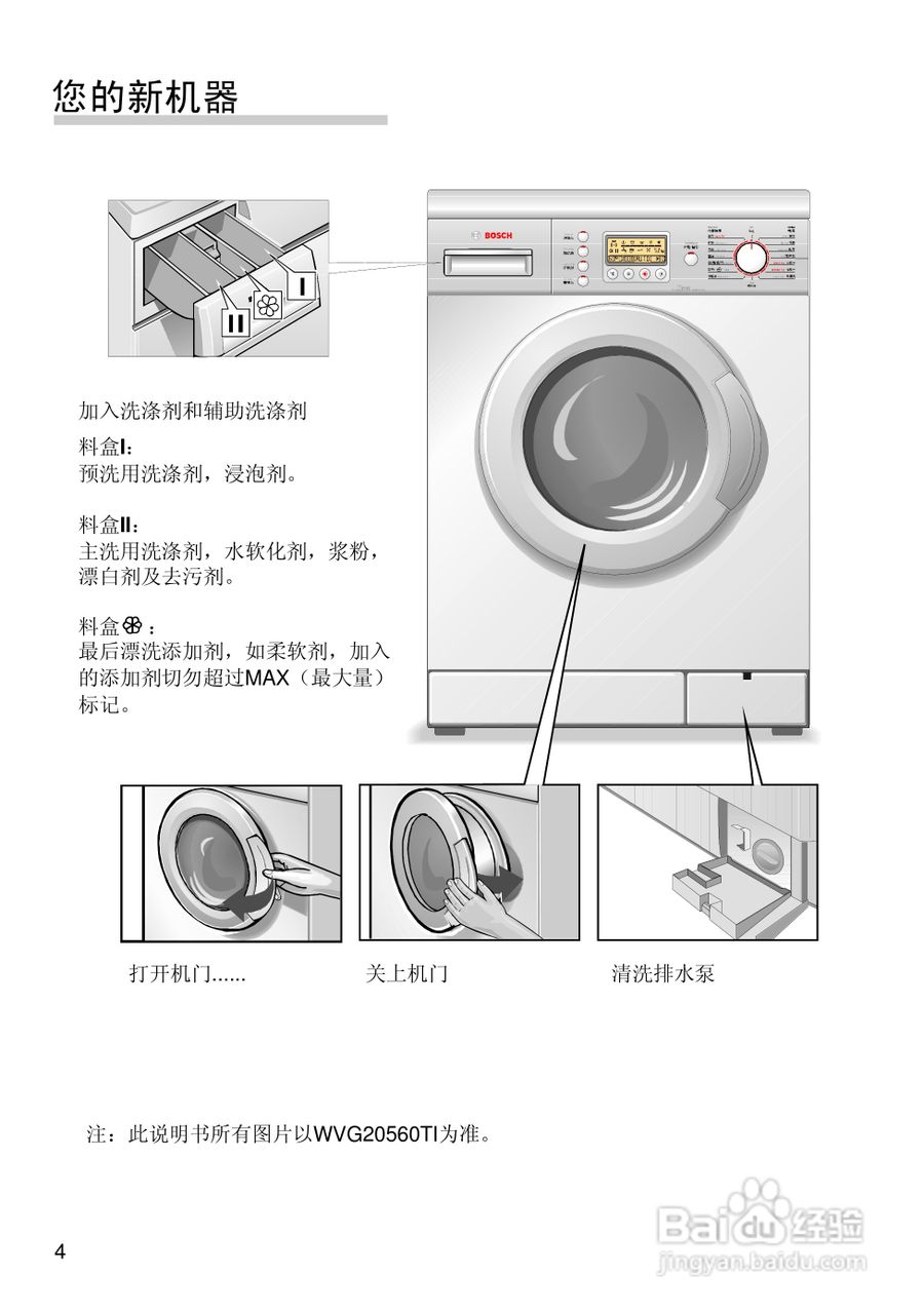 博世WVG24566TI全自动滚筒式洗衣干衣机使用及安装说明:[1]