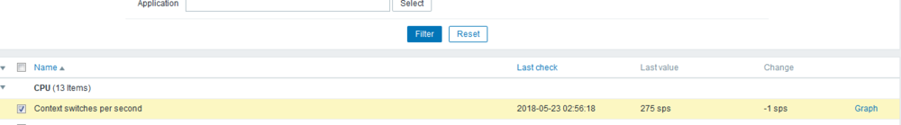 如何在zabbix查看主机CPU上下文切换时间？