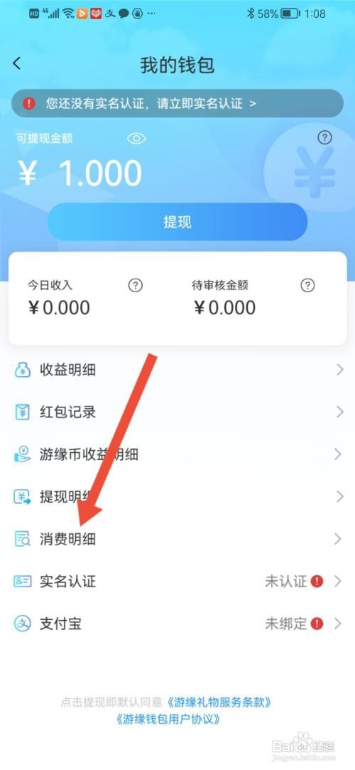 游缘APP如何查看消费明细？