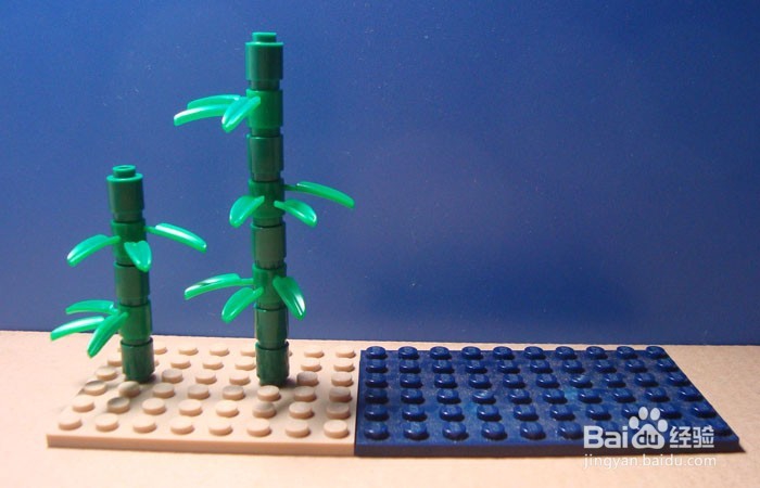 如何用积木拼装竹林练习唱歌的场景