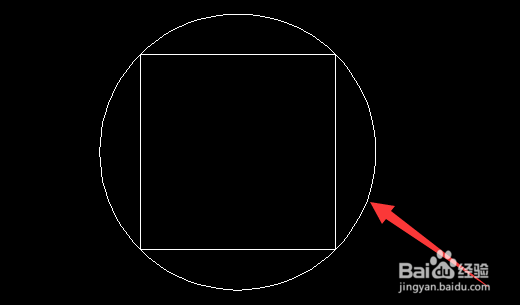 cad中左圆的内接正方形