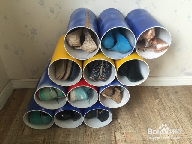 新家新气象,成本100元的彩色鞋架,内有视频