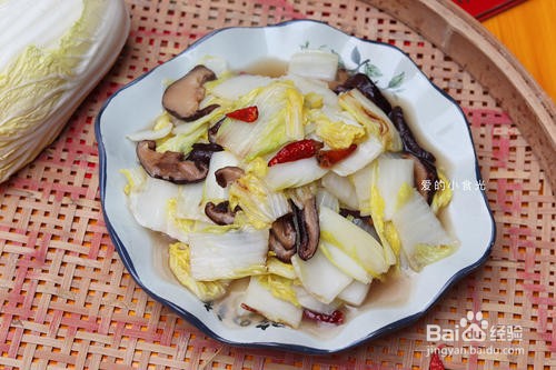 娃娃菜素炒香菇