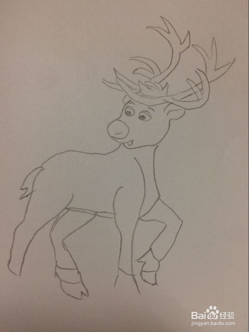 怎样简笔画驯鹿