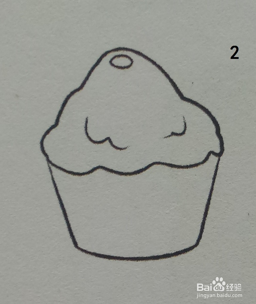 食物简笔画篇:纸杯抹茶蛋糕