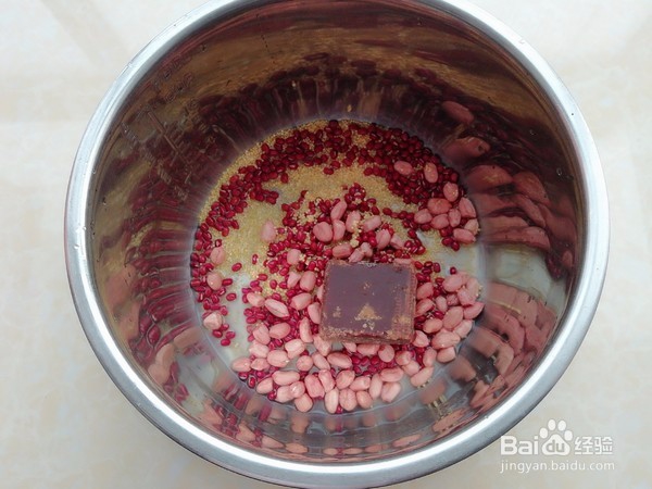 红豆花生小米粥