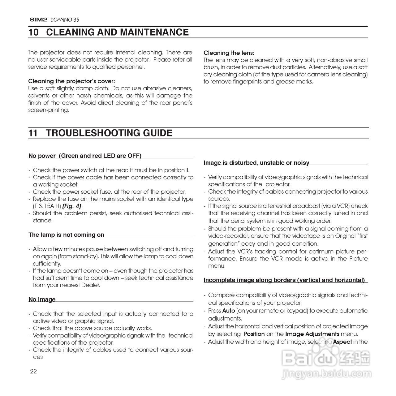 SIM2 DOMINO 35投影机说明书:[3]
