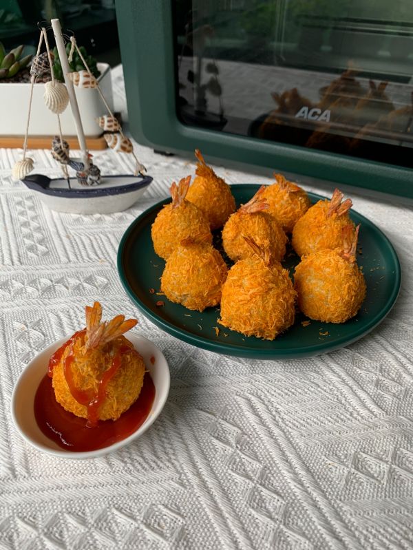 无油低脂凤尾虾球