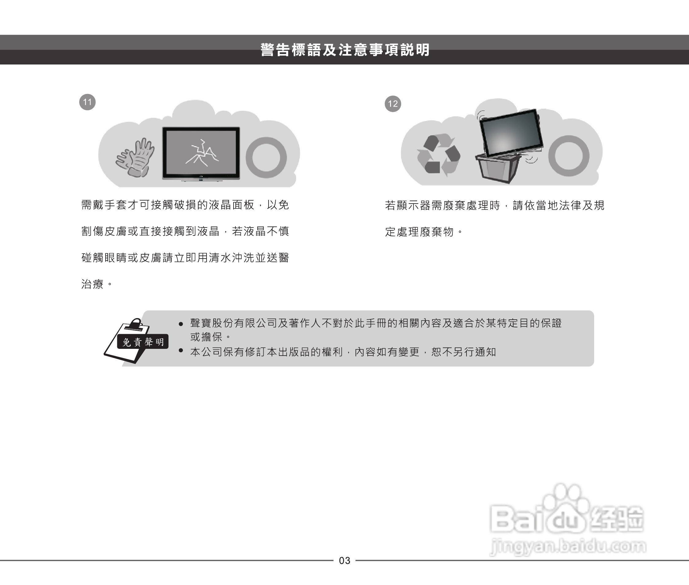 声宝LEM-46Z826型多媒体显示器使用说明书:[1]