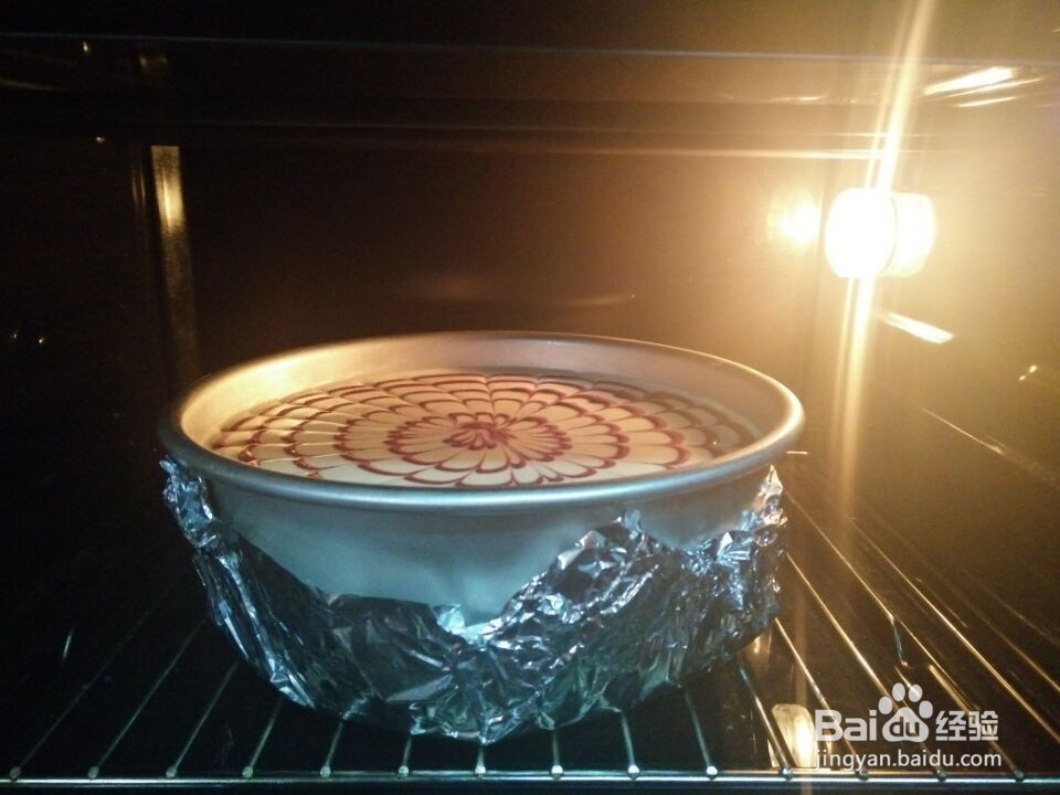 拉花轻乳酪蛋糕+的做法