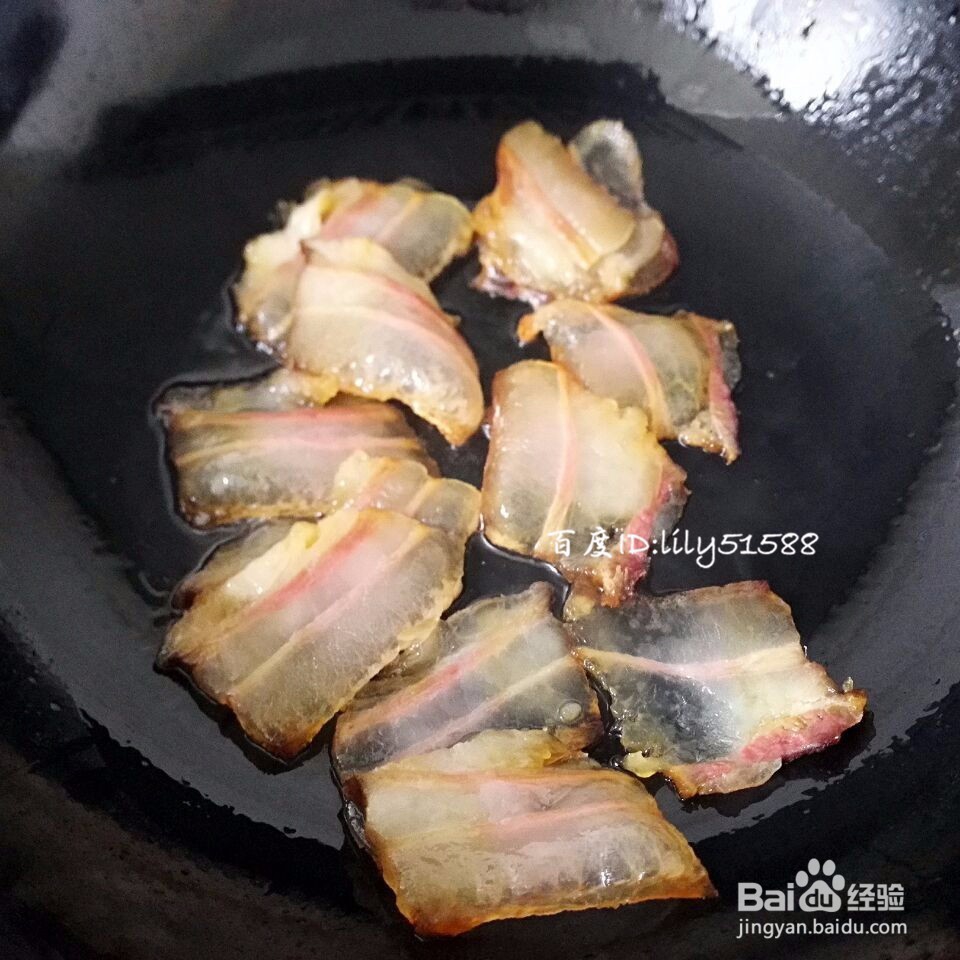 腊肉炒有机花菜的做法