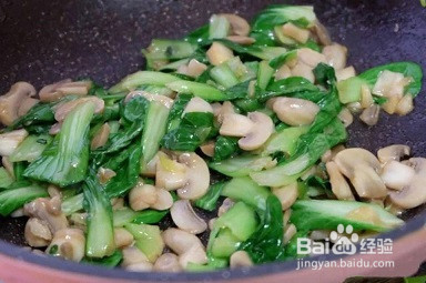 蘑菇炒油菜的家常做法