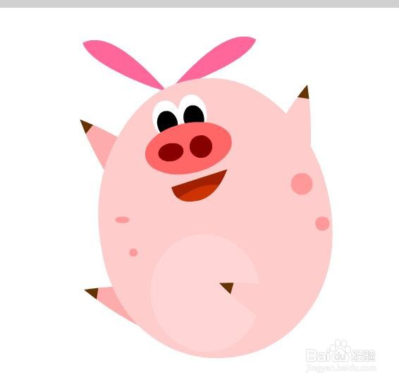 flash绘制一头扁平卡通猪的教程