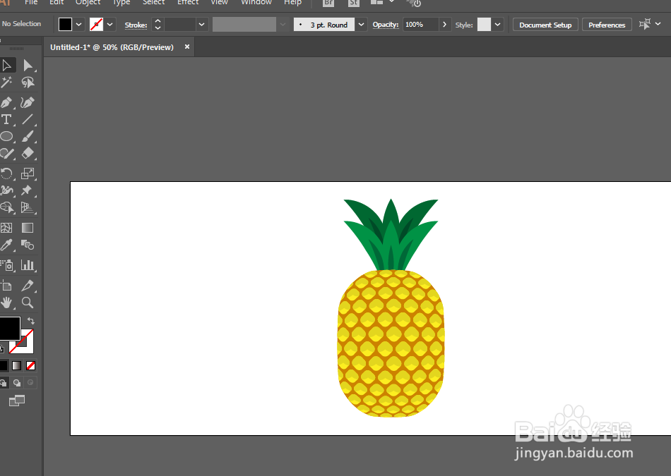 如何用ILLUSTRATOR绘制菠萝图案