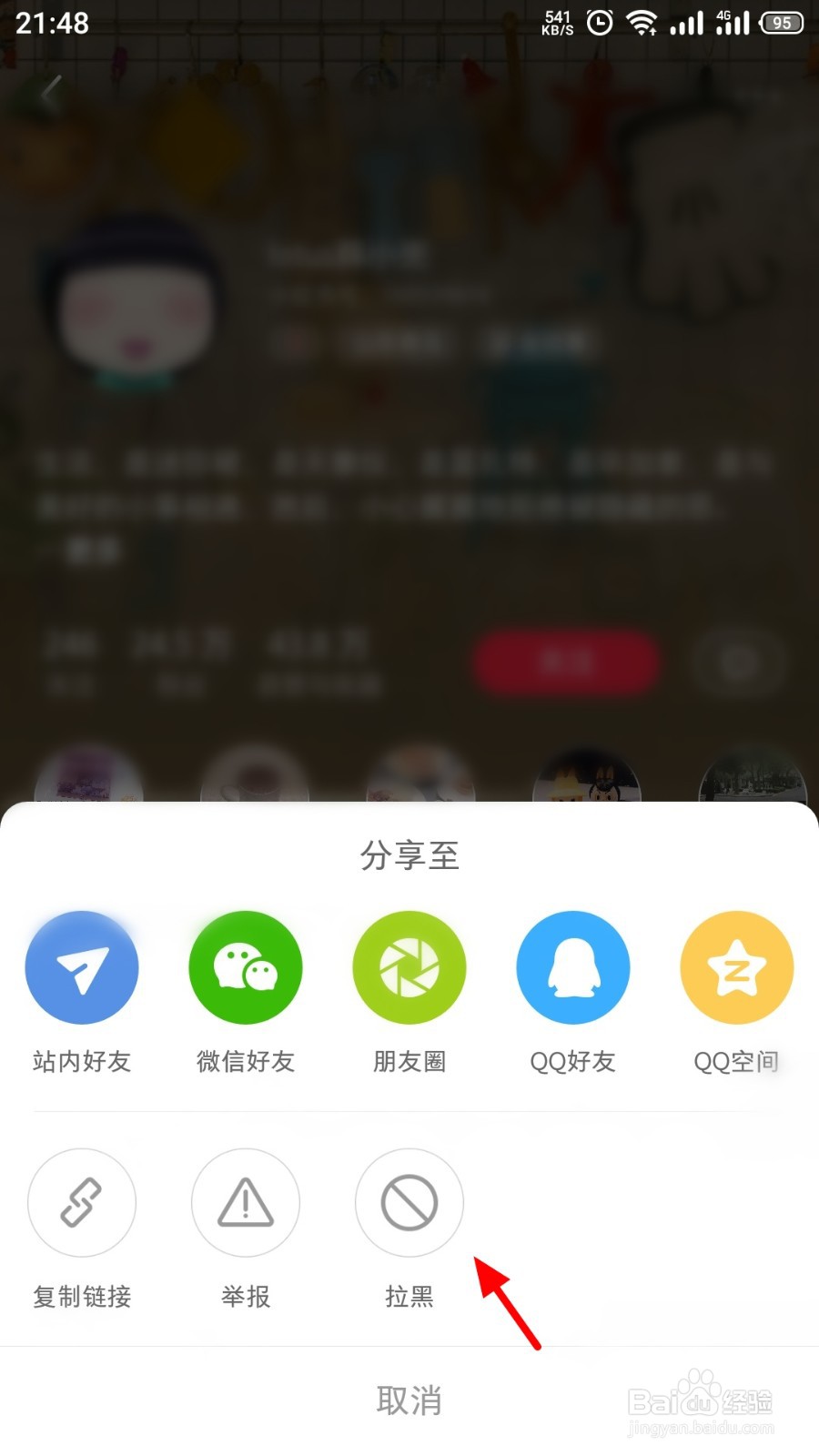 小红书如何拉黑人