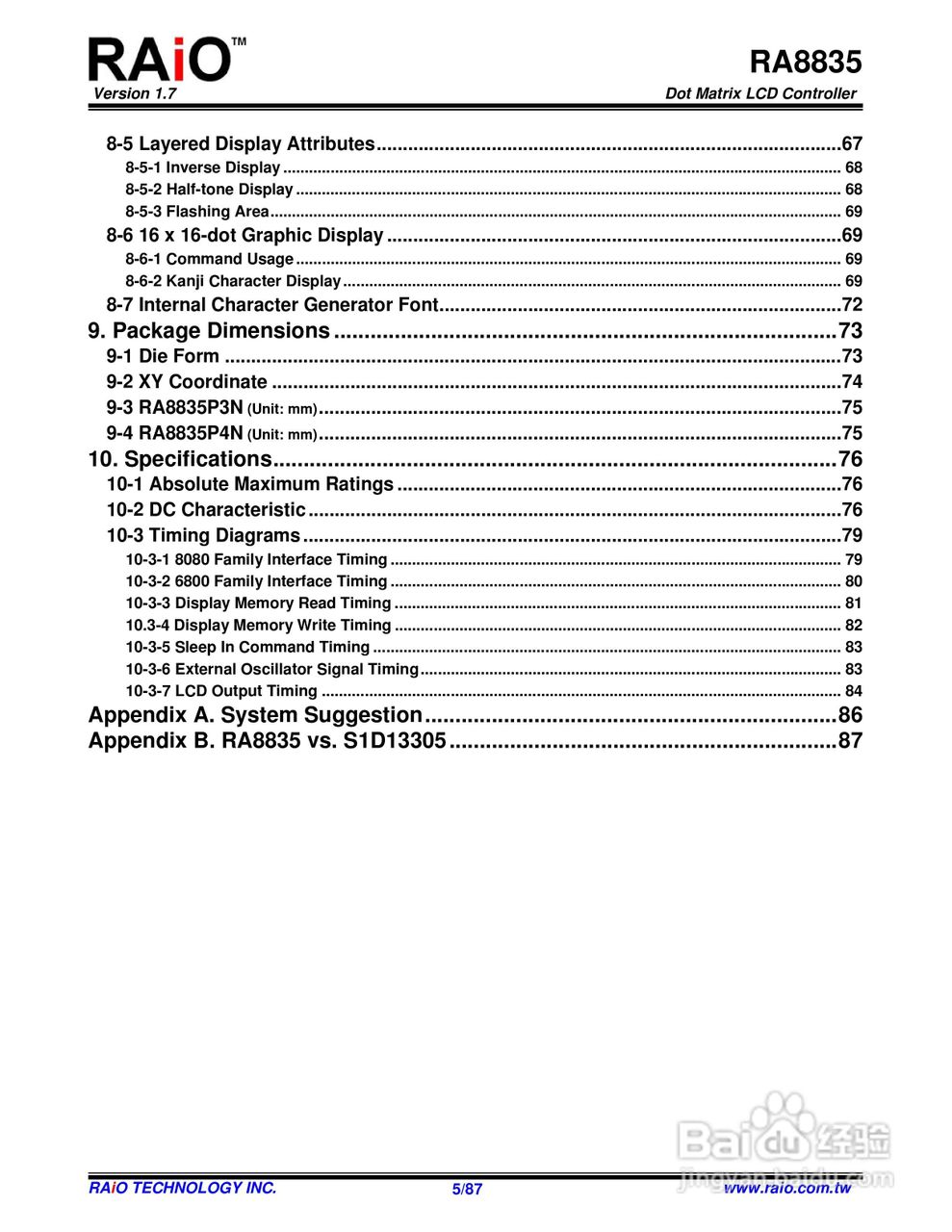 迪特福科技RA8835点阵图形式控制器使用手册:[1]