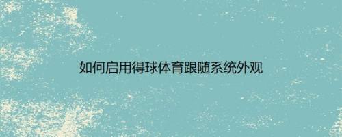 如何启用得球体育跟随系统外观