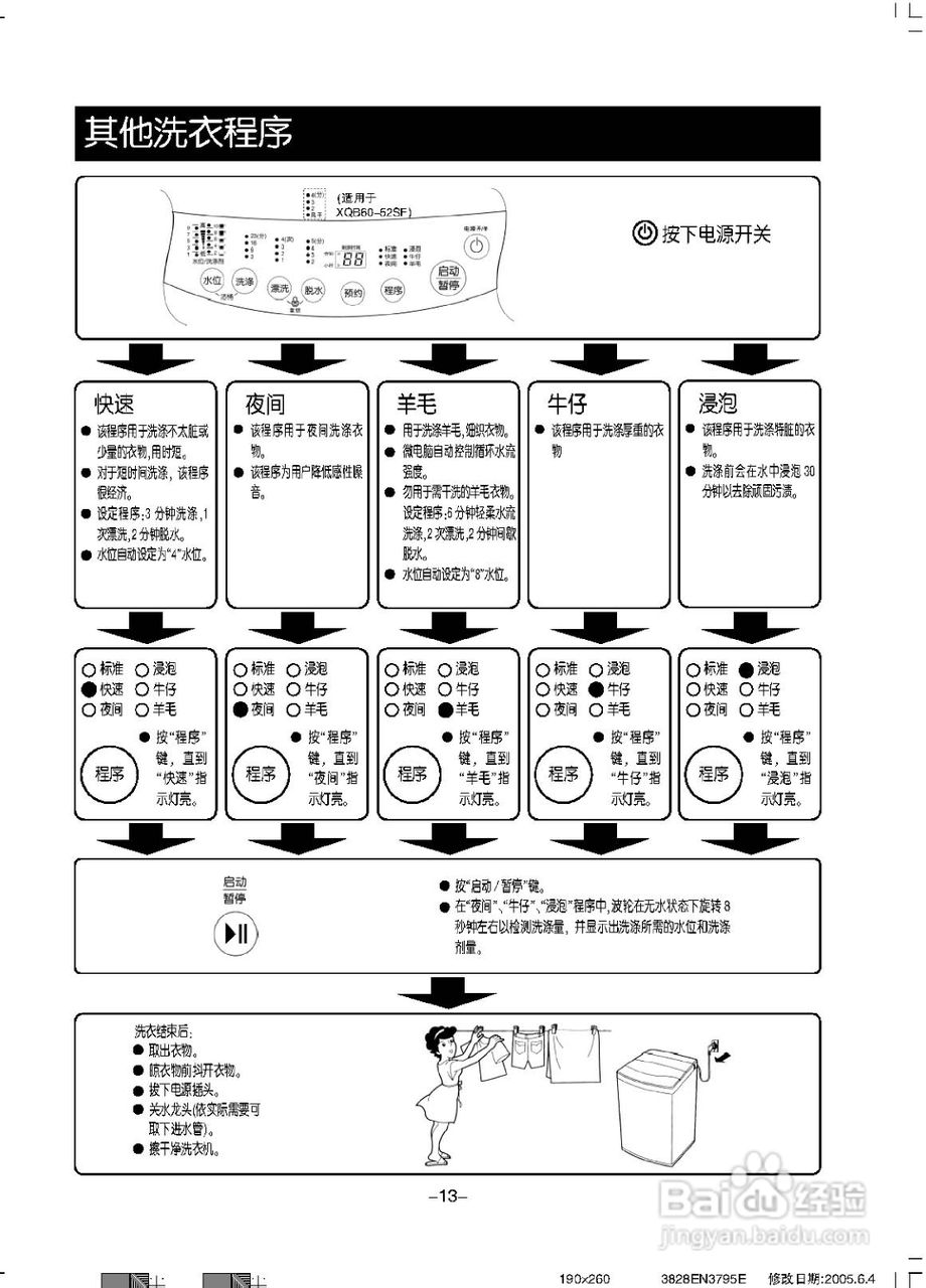 LG XQB60-52SF洗衣机使用说明书
