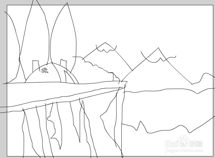 flash绘制山崖边的帐篷场景