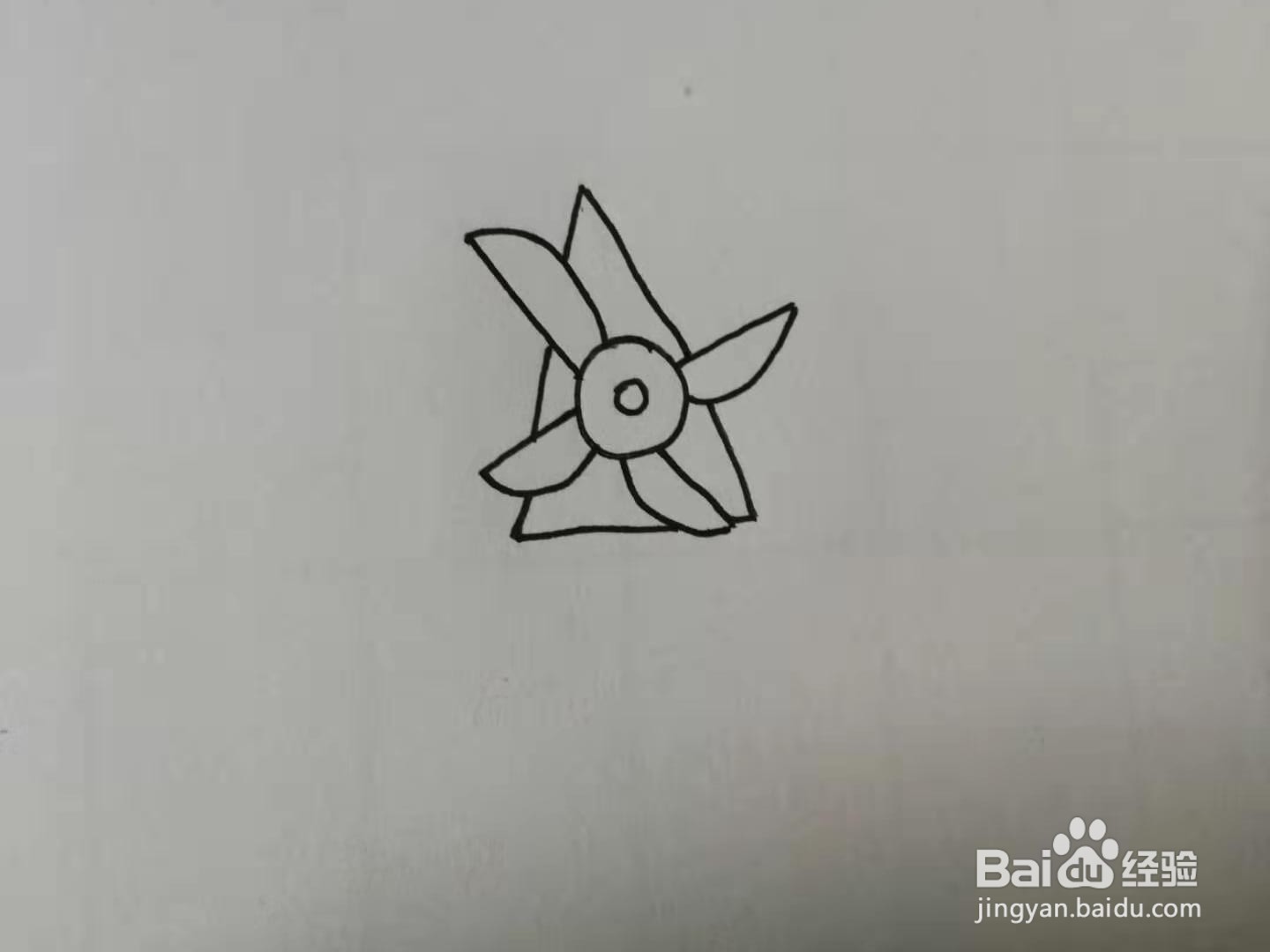 简笔画小风车屋