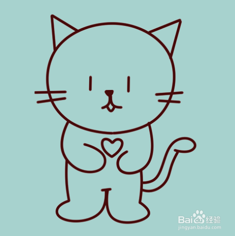 如何手工画小猫的简笔画?