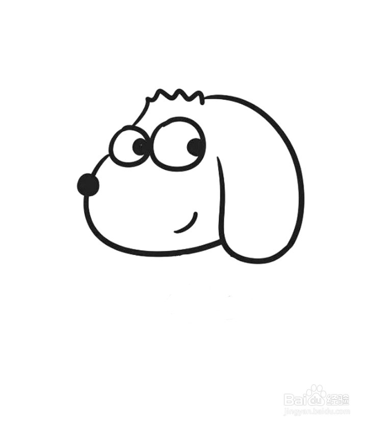 超酷的小狗简笔画 分步画法