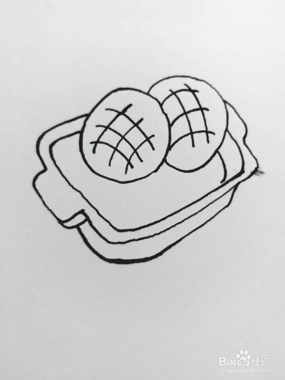 香港菠萝包的简笔画法