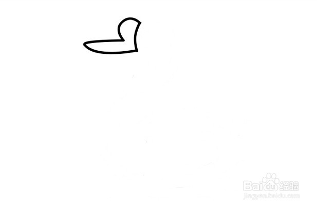 大白鹅简笔画 分步画法
