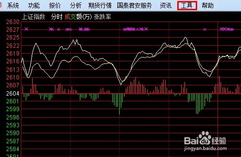 通达信股票软件如何设置大盘分时线購显示黄白线