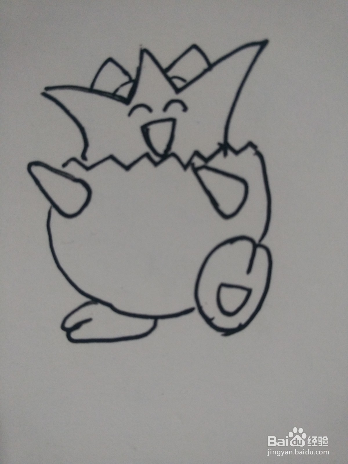 怎么画神奇宝贝波克比的卡通简笔画