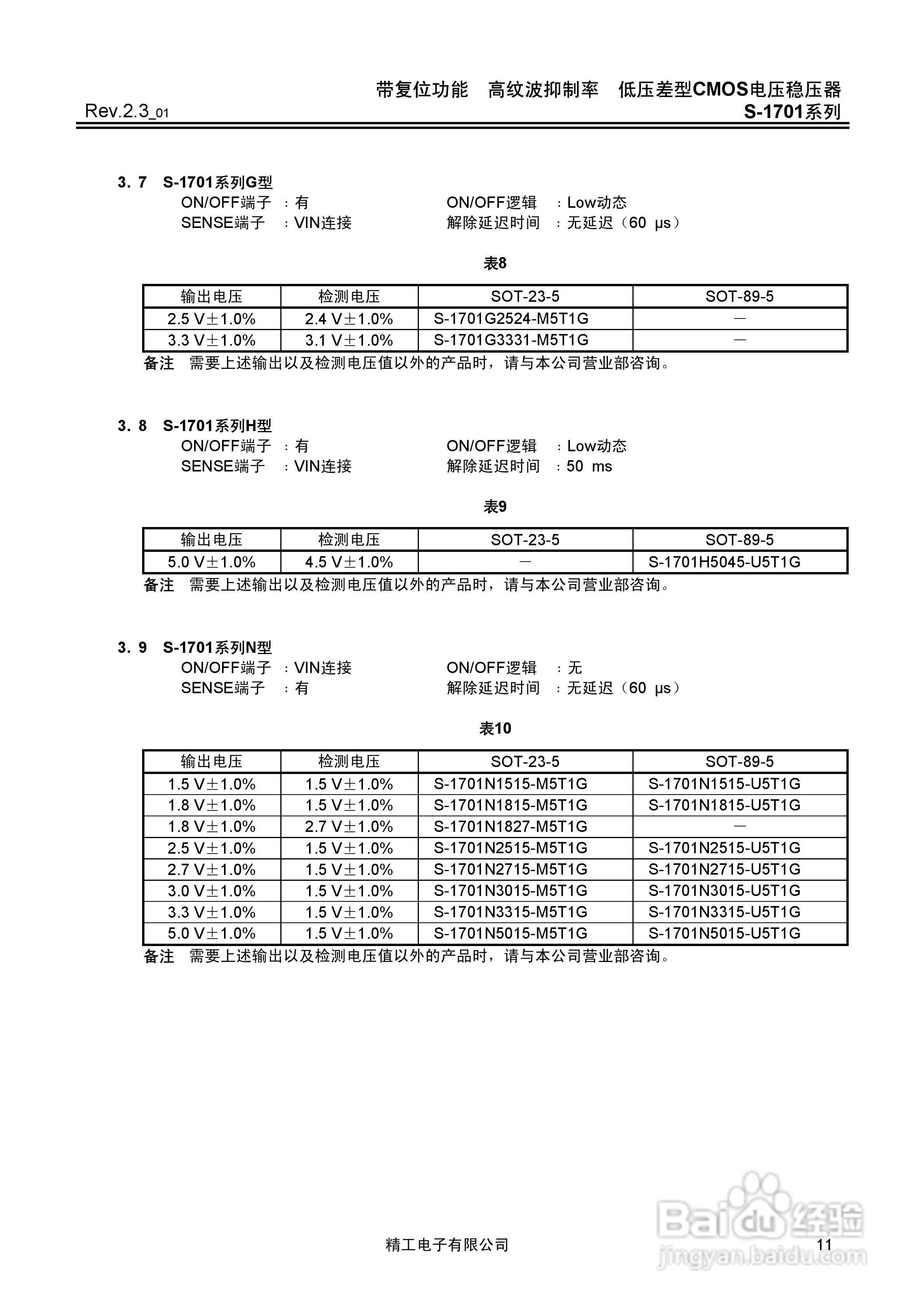 精工电子S-1701系列CMOS电压稳压器说明书:[2]