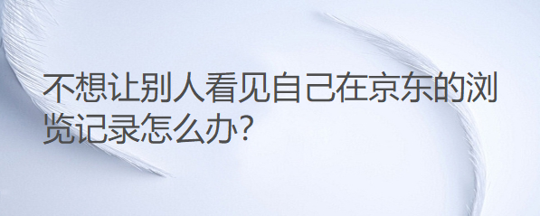 不想让别人看见自己在京东的浏览记录怎么办