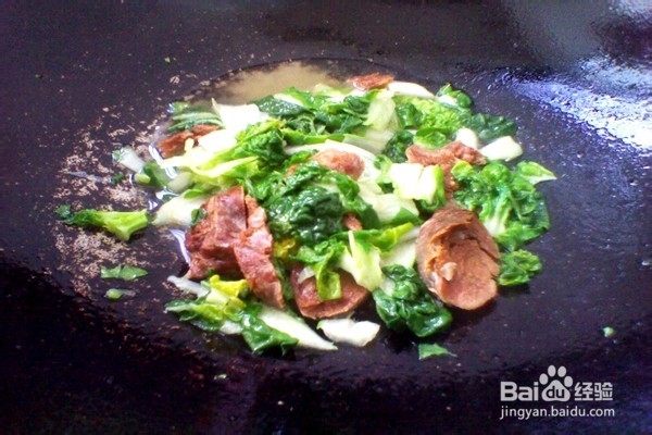 香肠油菜炒米饭------营养美味