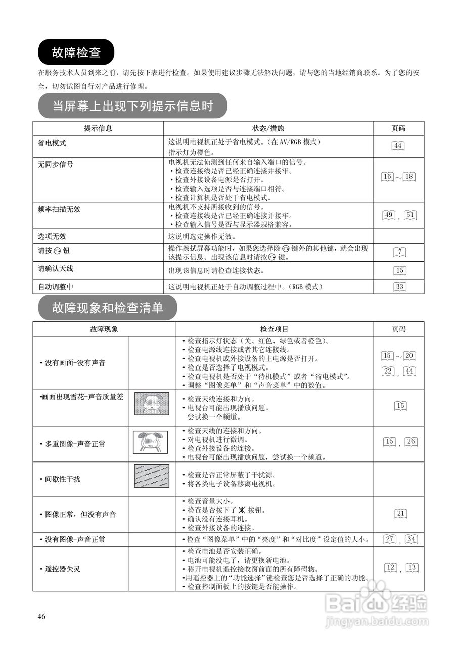 日立等离子彩色电视机P60X101C型使用说明书:[5]