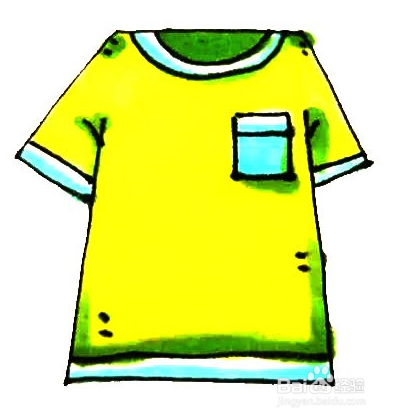短袖T恤简笔画画法