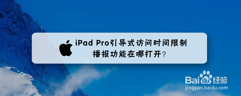 iPad Pro引导式访问时间限制播报功能在哪打开