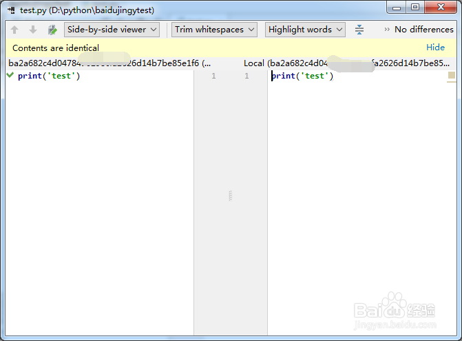 pycharm中git怎么代码compare with查看版本信息