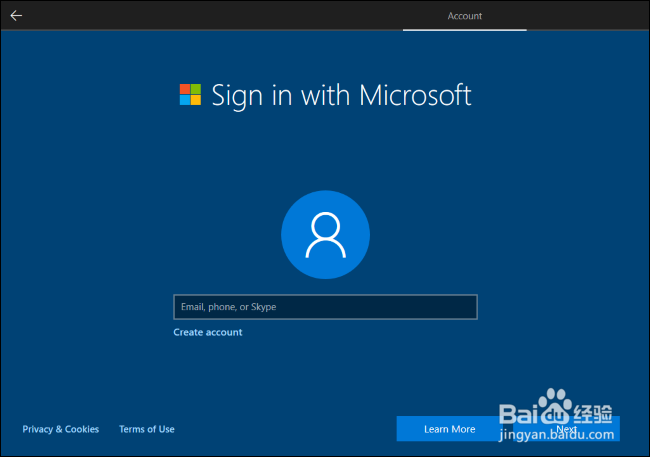 设置Windows 10时如何创建本地帐户