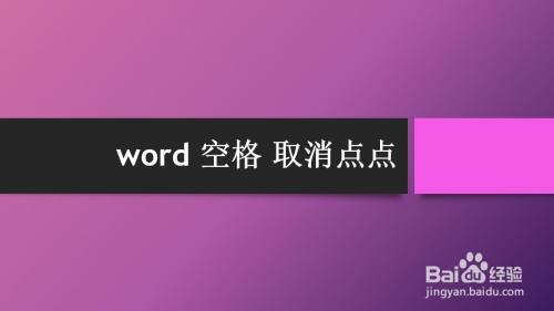 word 空格 取消点点