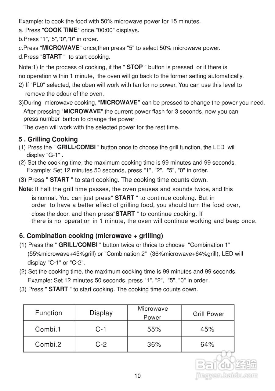 惠而浦MWL1063无烟少油BBQ微波炉说明书:[1]