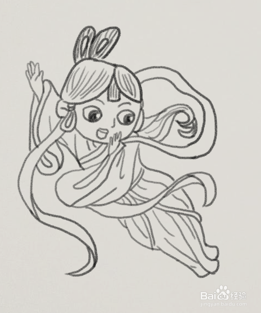 嫦娥的简笔画