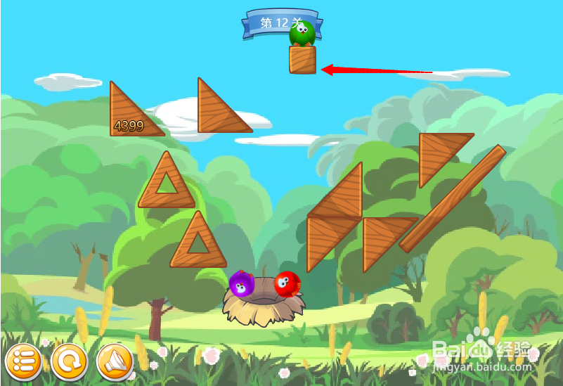 小游戏泡泡鸟历险记第12关