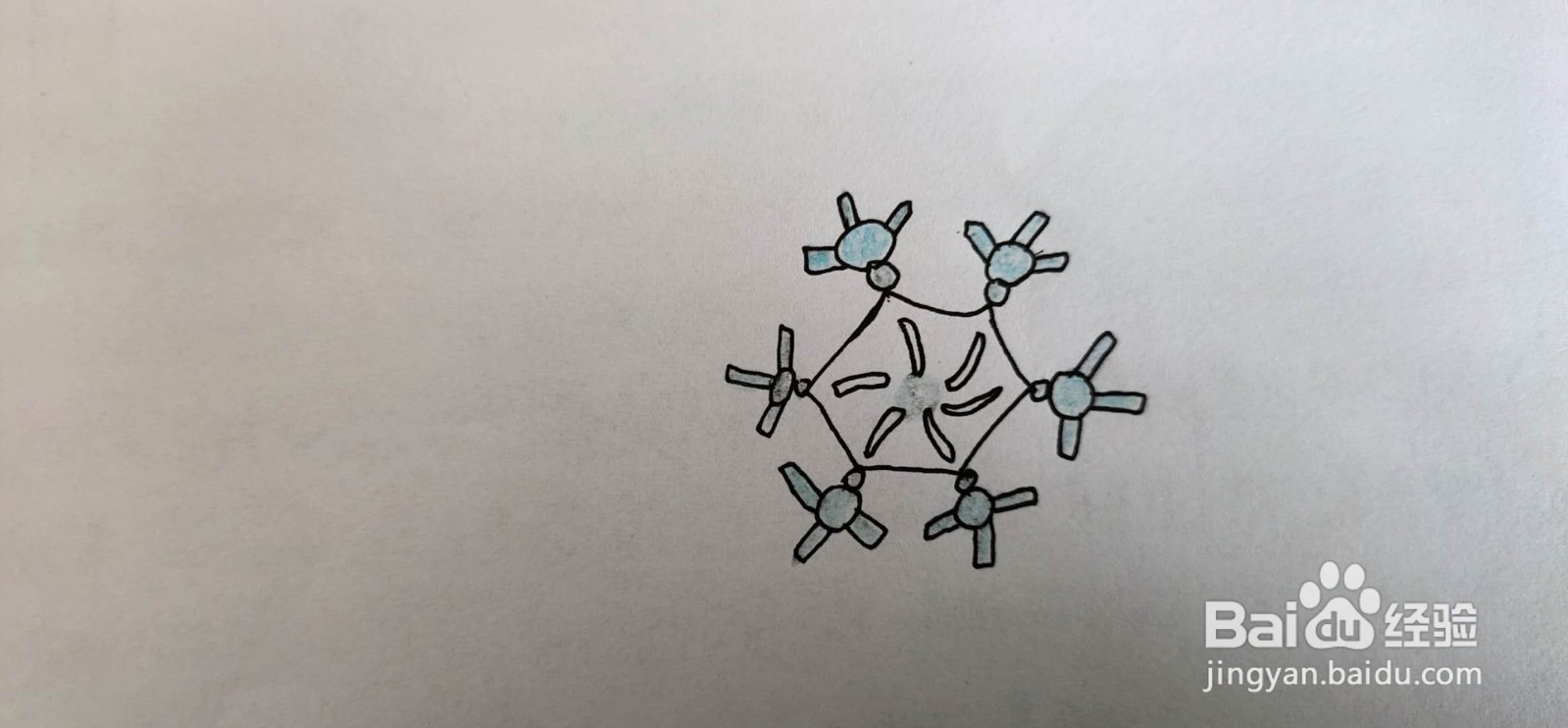 怎样画雪花简笔画